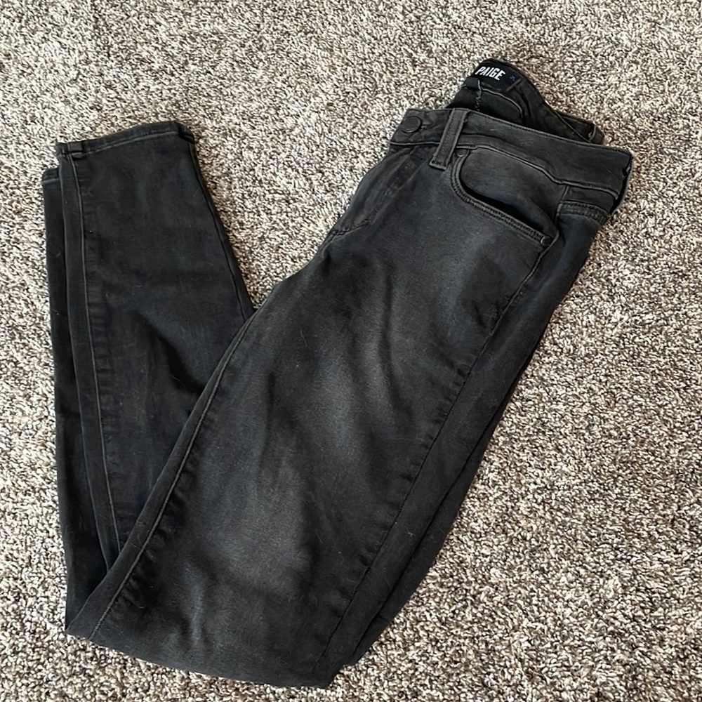 27 Paige Dark Grey Skinny Jeans